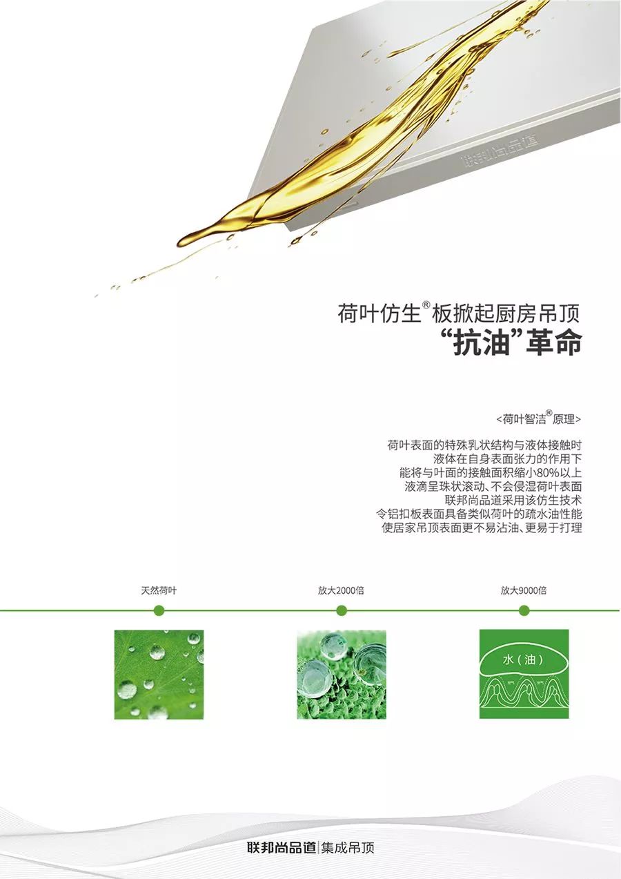 聯(lián)邦尚品道集成吊頂 荷葉仿生技術(shù) 廚房吊頂抗油污